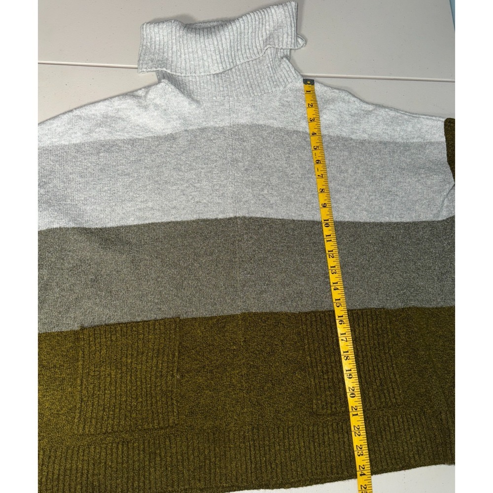 Loft Women XS Sweater Colorblock Pocket Poncho Oversized Mock Turtle Autumn Cozy - Picture 5 of 9